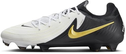 Nike Fußballschuhe Phantom Gx Ii Pro Fg, White/Black-MTLC Gold Coin, FJ2563-100, 42 EU (8.5 US)
