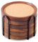 Untersetzer Holz für Gläser, 12 cm Kork Untersetzer Rund für Gläser 6er Set für Getränke, Bar, Tassen, Tischuntersetzer Getränkeuntersetzer mit Halter,Set für Trinkgläser