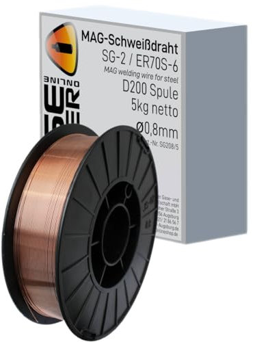 SG2 ER70S-6 Schweißdraht 0,8mm 5kg auf der D200 Spule G3Si1 (5kg Rolle (D200))