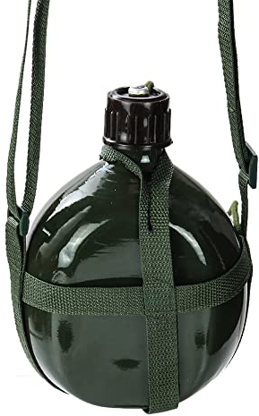 Space Home - Cantimplora - Botella de Agua Reutilizable - Contenedor de Líquidos - Botella para el Campo - Aluminio - Verde Militar - 1,7 l