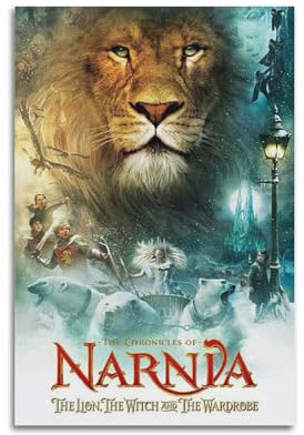 Filmposter, Motiv: Die Chroniken von Narnia, der Löwe, die Hexe und der Kleiderschrank, dekoratives Gemälde, Leinwand, Wandposter und Kunstdruck, moderne Familienschlafzimmer-Dekoration, Poster, 20 x