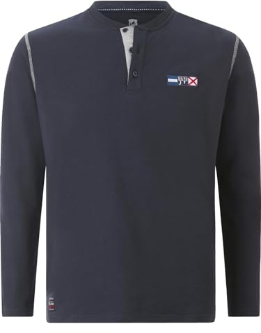 Jan Vanderstorm Herren Sweatshirt Jornsen | mit Serafino-Kragen, Pflegeleichter Baumwoll-Mix, +Fit vorne länger geschnitten, große Größen L-7XL