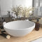 Lavabo de lujo, LAPOOH Lavabo Sobre Encimera, Lavabo Baño, Muebles De Baño, Mueble Lavabo, ovalado cerámica blanco mate 40x33 cm
