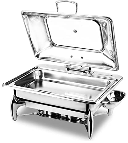 Juego de platos para buffet – Servidor de catering profesional para cocina, fiesta, banquete, chafers con cubiertas visibles y soporte de combustible