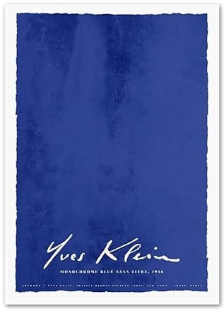 Matvsd Kohecs Yves Klein Blau Monochrome Tinte Poster Yves Klein Leinwand Wandkunst Abstrakte Malerei Yves Klein Drucke Home Wall Decor Bild 40x65cmx1 Kein Rahmen