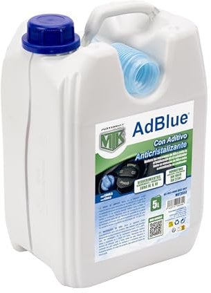 Motorkit AdBlue con Aditivo Anticristalizante en Garrafa de 5 litros con Cánula. Reduce Las Emisiones NOx y Evita la Cristalización enj el Catalizador. Cumple Euro IV, V y Vi