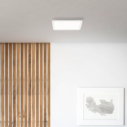 Lightbox Basic LED Aufbaupaneel | 30 x 30 cm | zeitloses Wand- & Deckenpanel mit weißem Rahmen & warmweißer Lichtfarbe (2700 K) | 1600 lm | für jeden Raum | aus Aluminium/Kunststoff