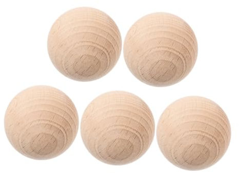 CORHAD 5pièces Boules De Croquet Bois De Hêtre Non Vernies pour Jeux Extérieur Jardin Remplacement pour Balle Croquet Bois Balle pour Artisanat Et Loisirs Plein Air