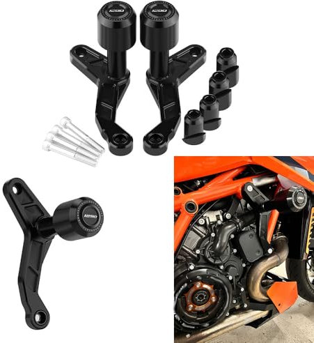 Motorrad Sturzschutz Kompatibel mit 1290 Super Duke R RR 2020 2021 2022 2023 Frame Sliders 1290 superduke R RR Sturzpads Motorradrahmen Absturzsicherung Fallschutz Zubehör Black