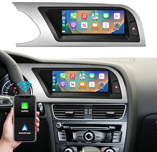 Ninetom Radio de Coche Pantalla táctil de 8,9 Pulgadas con Carplay inalámbrico y Android Auto para Audi A5 S5 2008-2016 con Sistema 2G MMI+, Compatible con Mirrorlink, cámara, navegación