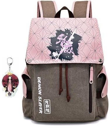 QUANJIAFU Anime Rucksack FüR Demon-Slayer-Nezuko-Cosplay-Rucksack 42x27x12cm