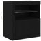 vidaXL Sideboard mit LED-Leuchten Schwarz Eiche 60,5x37x67 cm