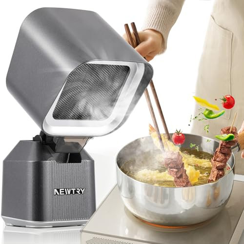 NEWTRY Portable Range Hood, Mini Desktop Cooker Hood, 3600 RPM Strong Suction Power Extractor Fan with 2 Washable filters for Home Kitchen RV Outdoor BBQ Hotpot