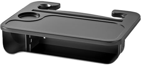 Kixolazr Bandeja para Volante De Coche | Escritorio Portátil para Volante - Soporte para Portátil en Viaje con Espacio para Comida, Bebidas y Libros