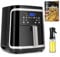 Aigostar Friggitrice ad Aria XXL 7 Litri/2Kg, Air Fryer con Doppio Cesto Indipendente, Tecnologia Rapid Air, 8 Programmi, Funzione di matentimento caldo, App Per Ricette/Libretto Ricettario, 1900W