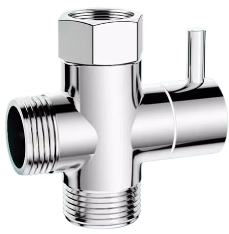 2 Stück Chrom Badezimmer WC Bidet G1/2 Zoll T-Adapter Dusche Umstellventil Duscharmatur T-Anschluss Ventil FüR KüChe, Bad