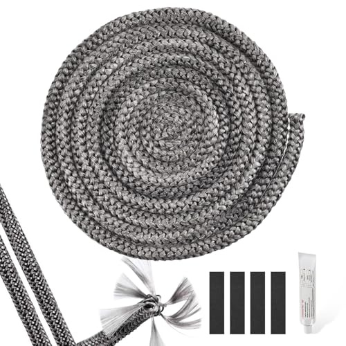 1 Stück Ofen Dichtschnur Dichtschnur Kamintür Ofendichtband Ofenrohr Dichtung Dichtungsband für Kaminofen Ofendichtung Feuerfest für Kamin 8mmX3m Dichtungsband für Kaminofen für Kamin