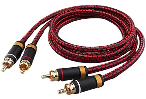 Cable de Audio coaxial Digital, Cable de Audio de 1 par de 3, 3 pies de Largo Engrosamiento de Cobre sin oxígeno de Doble blindaje Digital coaxial con Conector Chapado en Oro de 24k