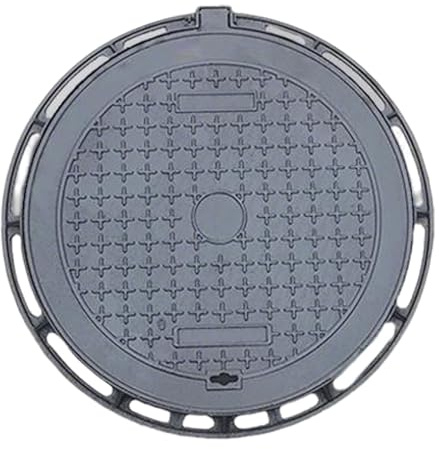 ZHAOBEIK Runder, Duktiler Gusseisen-Schachtdeckel mit Rahmen, Gullideckel, rutschfest, Robustes Metall, für Einfahrt, Beton, Hof(70x70cm/28x28in)