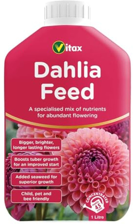 Vitax Liquid Dahlia Feed 1 Litre | High Potash Concentrate for More & Bigger Blooms | Flower Booster with Seaweed & Trace Elements