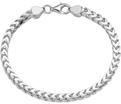 Smart Jewel Armband Armband Fantasiekette 4-kant diamantiert, massiv, Silber 925