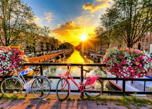 Amsterdam Puzzle 500 Teile Erwachsene | Große Plakate enthalten, Staubfrei, fertige Größe 49 × 35cm, Rückseite keine Buchstaben Hinweise, Familie Indoor Aktivität