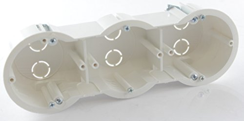 Schalterdose Hohlwanddose Unterputzdose Abzweigdose Trockenbau Putzdeckel 3-fach 63/45 mm 5 Stück