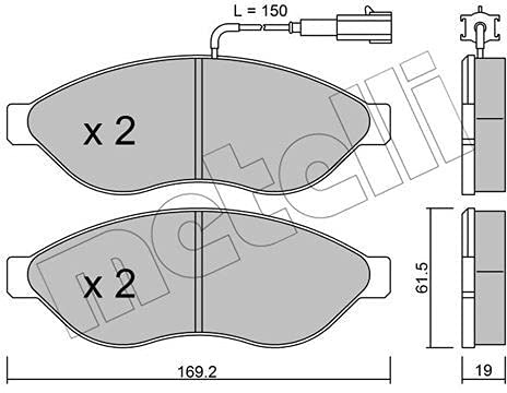 metelligroup 22-0708-1 Bremsbeläge, Made in Italy, Ersatzteile für Autos, ECE R90-zertifiziert, Kupferfrei
