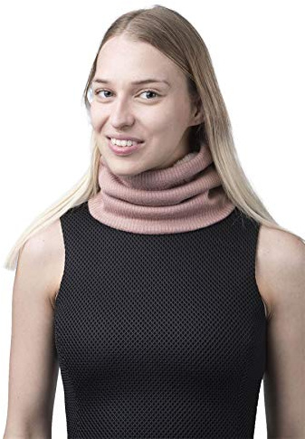 Basic Sense Plain Infinity Multifunctional Neck Warmer Snood with Soft Sherpa Fleece Lining Inside. 24 x 24 cm (9.5 x 9.5 inches)