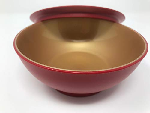 Tupperware Allegra Servierschale Schüssel mit Deckel rot bordeux Gold Weihnachten 275ml edel glänzend