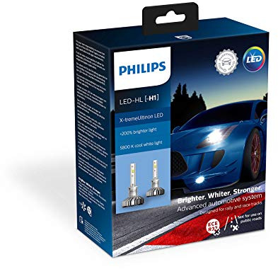 Philips automotive lighting 11258XUX2 X-tremeUltinon LED car Headlight Bulb (H1), 5.800K, Set of 2