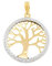 Pendentif Arbre de Vie Or Bicolore 9 Carats brillante et texturee - Certificat de Garantie - Mondepetit - 8481