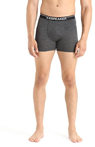 Icebreaker Herren Anatomica Boxershorts - Herren Unterhosen - Merinowolle Unterwäsche - Jet Heather, S
