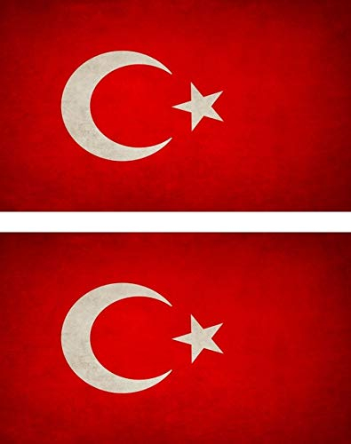 Akachafactory 2X Sticker Aufkleber Flaggen Flagge Fahne Vintage TR turkei