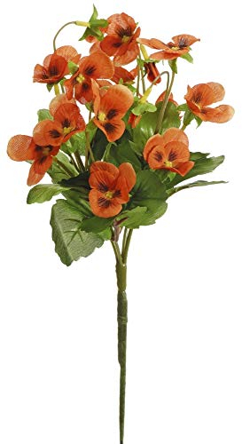 mucplants Hornveilchen Stecker 22cm orange Kunstblumen künstliche Stiefmütterchen Viola