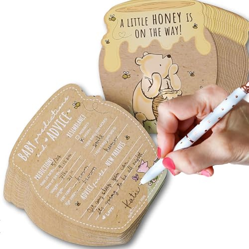 Kate Aspen Honey Bear Advice Cards For Baby Shower Game & Activity, Prediction Cards, Baby Shower Decorations, (Set of 50)