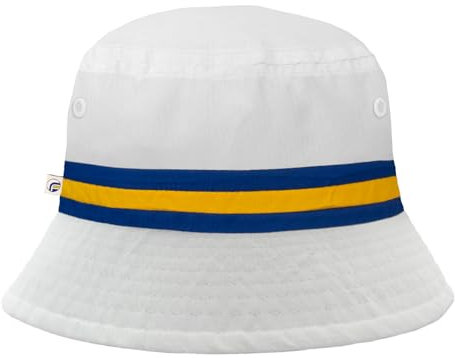 fan originals Bucket Hat - White Blue Yellow Leeds Colours S/M