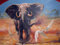YEESAM ART DIY Ölgemälde Malen nach Zahlen Erwachsene Kinder, Elefant Weiße Vögel in der Wüste Zahlenmalerei ab 5 Öl Wandkunst (Elefant, mit Rahmen)