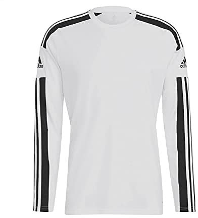 adidas Men's Squadra 21 Long Sleeve Jersey, White/Black, S