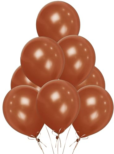 Dark Brown Balloons 100 Pack, Large 12 Inch Thick Latex Biodegradable Helium Party Balloons for Birthday, Wedding, Baby Shower, Valentine's Day Events Decoration for Balloon Arch Garland