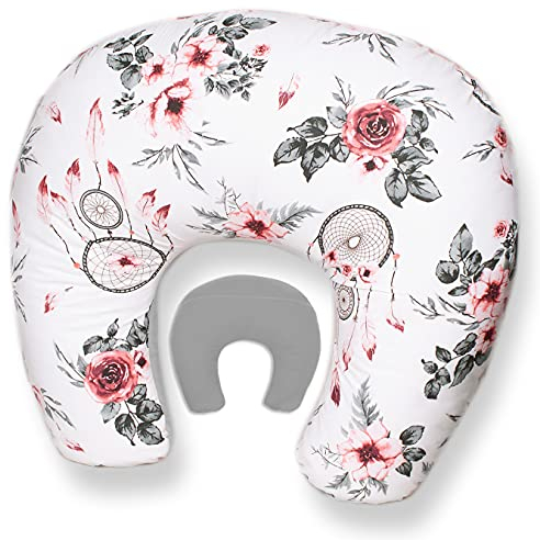 PaLulli Stillkissen mit Stillkissenbezug aus 100% Baumwolle, abnehmbar Multifunktionale Positionierung von Baby und Mutter (TRäUMER GRAU)