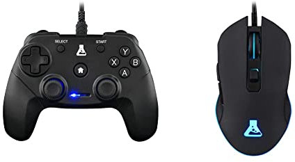 The G-Lab K-Pad Thorium USB Wired PC & PS3 Gaming Controller with Built-in Vibration, Wired Gamepad - Noir & Kult Helium Souris Gamer Filaire USB - Rétroéclairage LED 7 Couleurs, 6 Boutons