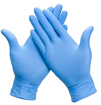 Nationwide Paper Professional Nitrile Powder Free Multi-Purpose Gloves, Disposable, Extra Strong, CE & EU Certified Examination Gloves - Box of 100 - Blue - Medium