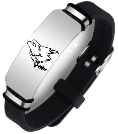 ForeverWill Einstellbar Wikinger Fenrir Wolf Silikon Armband,Inspirierend Wolf Glaube Wölfe Geist Ich Bin EIN Wolf Armband Wolf Fans Schmuck Geschenke für Männer Frauen Erwachsene Kinder, Schwarz