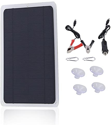 Panel Solar, Soporta Panel Solar Monocristalino de Alta Temperatura 20 W 12 V para Cualquier Batería de 12 V. para Coches Camiones para Exterior E Interior