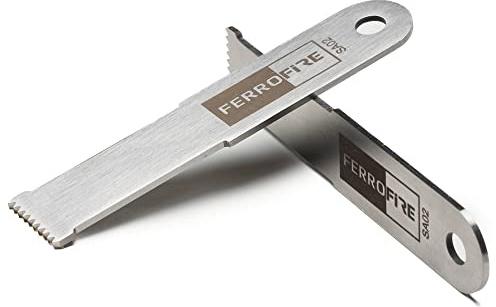 FERROFIRE SA Striker - 2 Pack Super Sharp Serrated Carbon Steel Striker | Professional Ferro Rod Scraper for Fire Starting | Compatible with Most Ferrocerium Rods for Camping & Survival