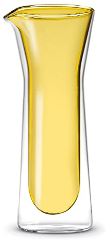 Brocca doppia parete in vetro borosilicato Capacità: 0,9 L. Colore parete interna: giallo