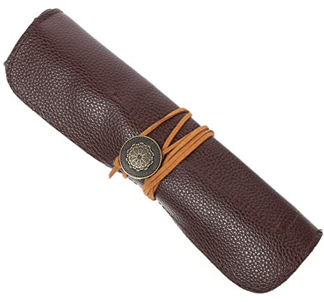 Cabilock Trousse en Cuir pour Couteaux De Sculpture Enroulable 26X20Cm De Rangement Léger Et Portable pour Outils De Bricolage Et Artisanat