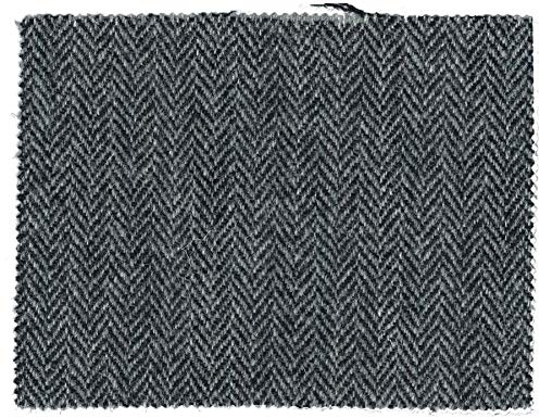 Walker and Hawkes - Harris-Tweed-Stoff - 100% echte Schurwolle - Stahlgrau - 20 x 15cm