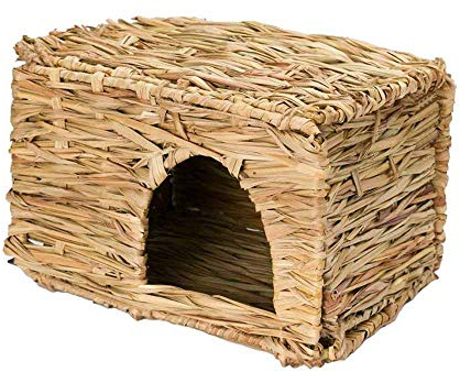 Herbe tissée à la main pliable Maison en herbe de paille pour lapin, lapin d', furet